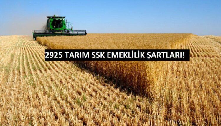 2925 tarım sigortası emeklilik tablosu