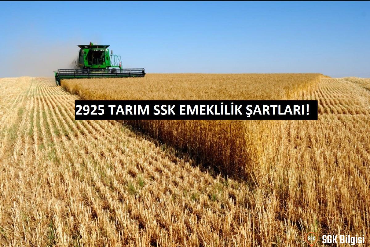 2925 tarım sigortası emeklilik tablosu