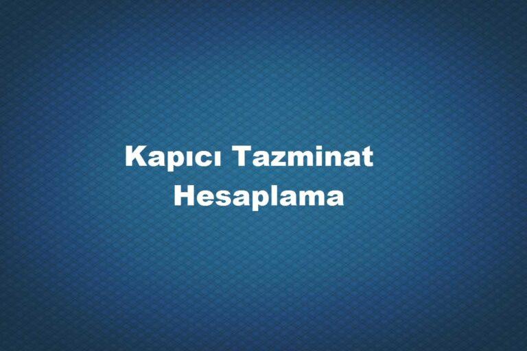 kapıcı tazminat hesaplama programı