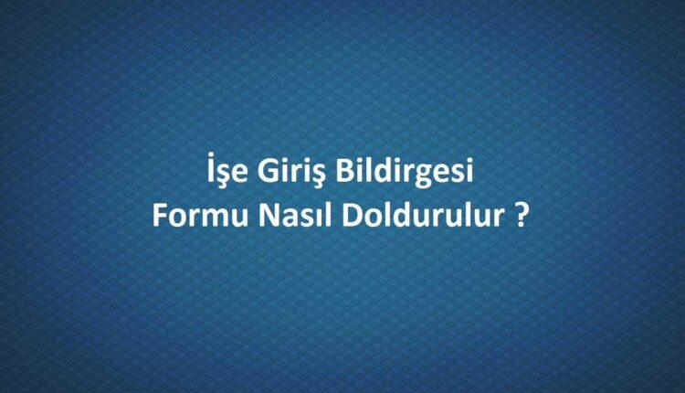 işe giriş formu nasıl doldurulur