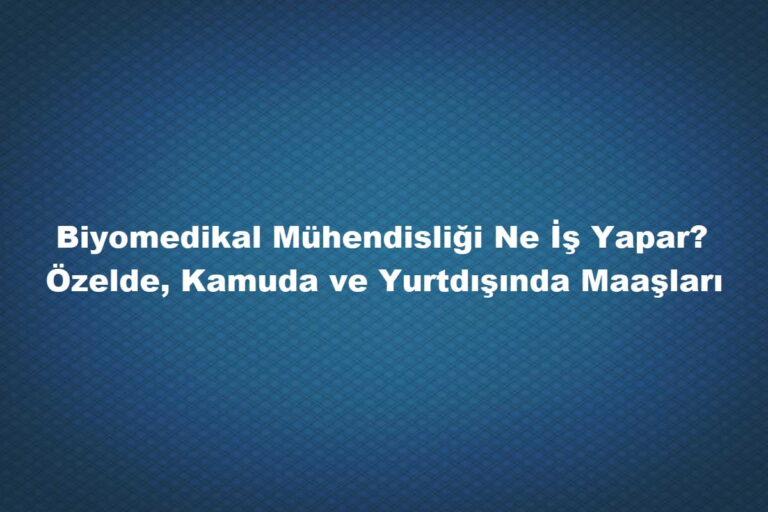 Biyomedikal mühendisliği maaşı ne kadar