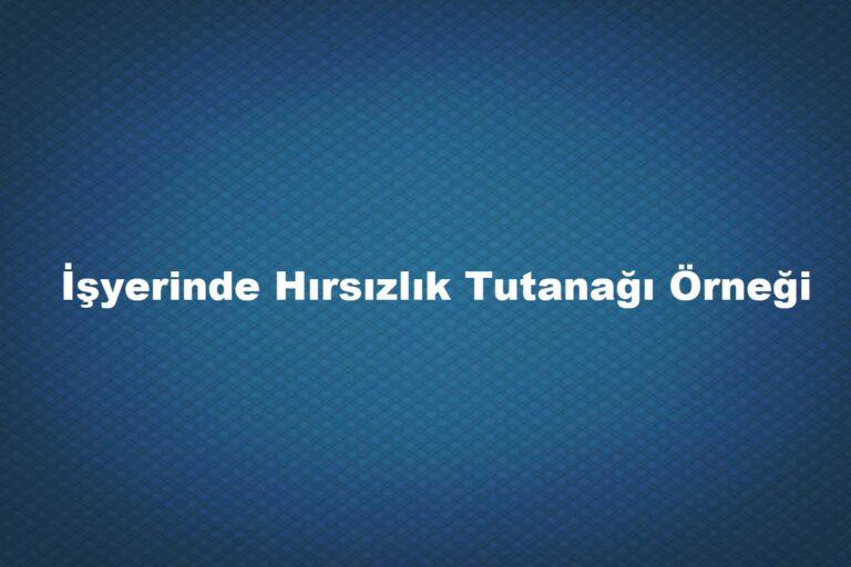 Hırsızlık nedeniyle iş akdinin feshi örneği