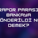 Rapor Parası Bankaya Gönderildi Ne Demek