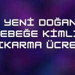 Yeni Doğan Bebeğe Kimlik Çıkarma Ücreti